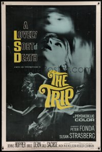 4g0133 TRIP 40x60 1967 AIP, written by Jack Nicholson, LSD, wild sexy psychedelic drug image!