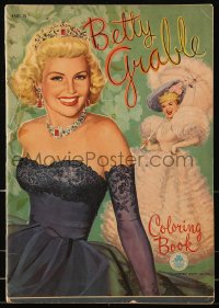 4g0716 BETTY GRABLE coloring book 1951 coloring book with the Hollywood star in different outfits!