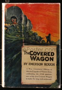 4g0540 COVERED WAGON hardcover book 1923 Emerson Hough's novel with illustrations!