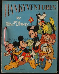 4g0550 HANKYVENTURES hardcover book 1939 great Walt Disney cartoon art in full color!