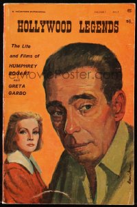 4g0505 HOLLYWOOD LEGENDS vol 1 no 1 softcover book 1967 Life & Films of Humphrey Bogart & Greta Garbo!