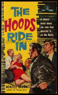 4g0471 HOODS RIDE IN paperback book 1950 a boy caught in the web of raw and naked violence!