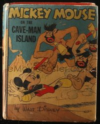 4g0525 MICKEY MOUSE Better Little Book hardcover book 1944 Mickey Mouse On the Cave-Man Island!