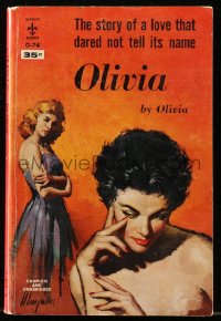 4g0477 OLIVIA paperback book 1949 the story of a love that dared no tell its name, sexy art!