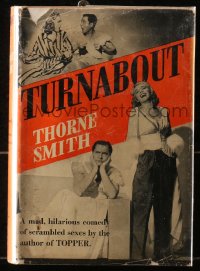 4g0538 TURNABOUT hardcover book 1940 Carole Landis in Hal Roach's sex-switch comedy, daring for its time!