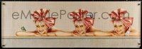 4g0215 GERRY THE CAT 21x62 Dutch commercial poster 1983 Ribbons, great art of three sexy blondes!