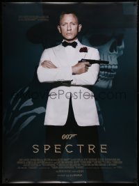4g0046 SPECTRE DS French 1p 2015 great image of Daniel Craig as James Bond with villain background!