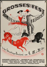4g0017 GROSSES FEST DER JURYFREIEN German 33x47 1939 Burkhardt art of dancers & horses!