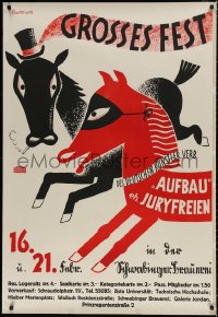 4g0016 GROSSES FEST DER JURYFREIEN German 33x48 1935 Schwabinger brewery, Burkhardt horse art!