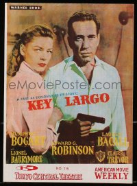 4g0903 KEY LARGO Japanese program 1951 Humphrey Bogart, Lauren Bacall, Edward G. Robinson, John Huston, rare!