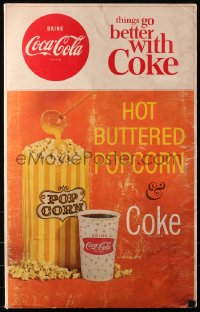 4g0254 COCA-COLA HOT BUTTERED POPCORN & COKE advertising packet 1960s cool lobby displays!
