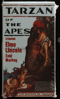 4g0433 TARZAN OF THE APES 4x8 VHS tape 1980s starring Elmo Lincoln in the first movie version!