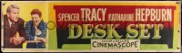 4g0198 DESK SET paper banner 1957 Spencer Tracy & Hepburn make the office a wonderful place!
