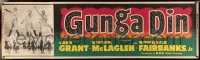 4g0200 GUNGA DIN paper banner R1954 art of laughing Cary Grant, Douglas Fairbanks Jr., Victor McLaglen!