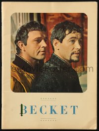 4g1244 BECKET souvenir program book 1964 Richard Burton, Peter O'Toole, John Gielgud, great images!