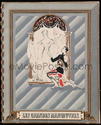 4g1222 GRAND MANEUVER spiral-bound French souvenir program book 1955 Rene Clair, cover art by Peron!