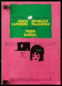 4g1309 IRMA LA DOUCE souvenir program book 1963 Shirley MacLaine & Jack Lemmon, Billy Wilder!