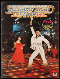 4g1367 SATURDAY NIGHT FEVER souvenir program book 1977 disco dancer John Travolta, includes record!