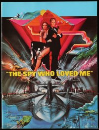 4g1382 SPY WHO LOVED ME souvenir program book 1977 Peak art of Roger Moore as James Bond & Bach!