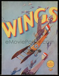 4g1411 WINGS souvenir program book 1927 Wellman Best Picture winner, sexy Clara Bow & Buddy Rogers!