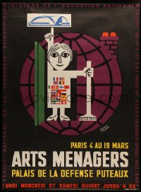 4g0142 ARTS MENAGERS 45x62 French special poster 1963 La Marie Mechanique' by Francis Bernard!