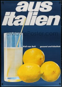 4g0161 AUS ITALIEN 36x50 Swiss advertising poster 1965 Spengler photo of lemons next to lemonade!