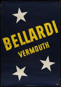 4g0162 BELLARDI VERMOUTH 35x50 Swiss advertising poster 1960s title and stars over blue background!