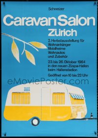 4g0144 CARAVAN SALON 36x50 Swiss special poster 1960s cool raffle prize, art by Staub!