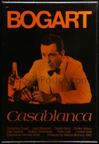 4g0422 CASABLANCA 21x31 decoupage poster 1970s image of Humphrey Bogart, Michael Curtiz classic!