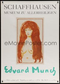 4g0072 EDVARD MUNCH 36x50 Swiss museum/art exhibition 1968 great art of nude woman by the artist!