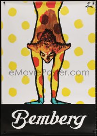 4g0173 J.P. BEMBERG 38x54 Italian advertising poster 1950s clown doing handstand by Rene Gruau!