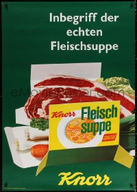 4g0174 KNORR 36x50 Swiss advertising poster 1967 seasoning as ingredients meat and vegetables!