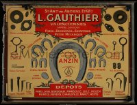 4g0231 L. GAUTHIER 16x20 advertising poster 1920s art of horseshoes and other metal products!