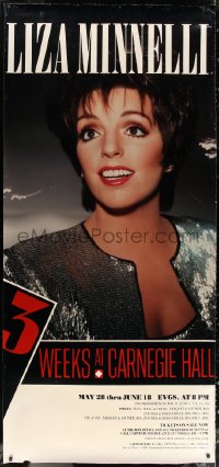 4g0057 LIZA MINNELLI 36x78 music poster 1987 3 Weeks at Carnegie Hall, great close-up!
