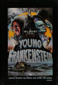 4g0158 YOUNG FRANKENSTEIN 33x49 special poster 1974 Mel Brooks, Wilder, Boyle, Feldman, Alvin art!