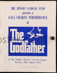 4g1182 GODFATHER English souvenir program book 1972 Brando, Coppola, Jewish Fund, ultra rare!