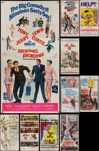 4h0359 LOT OF 10 FOLDED THREE-SHEETS 1960s great images from a variety of different movies!