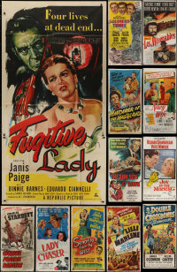 4h0348 LOT OF 17 FOLDED THREE-SHEETS 1940s-1950s great images from a variety of different movies!
