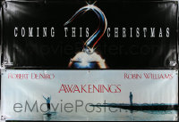 4h0270 LOT OF 2 VINYL BANNERS FROM ROBIN WILLIAMS MOVIES 1990s Hook, Awakenings!