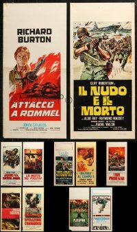 4h0628 LOT OF 15 FORMERLY FOLDED WAR ITALIAN LOCANDINAS 1960s-1970s a variety of movie images!