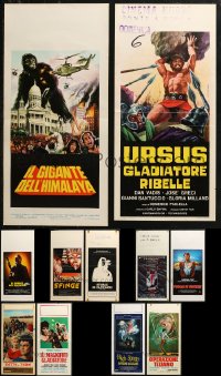 4h0634 LOT OF 11 MOSTLY FORMERLY FOLDED ITALIAN LOCANDINAS 1960s-1980s cool movie images!