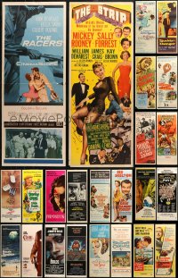 4h0592 LOT OF 24 UNFOLDED AND FORMERLY FOLDED INSERTS 1950s-1980s a variety of movie images!
