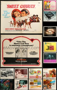 4h0728 LOT OF 15 MOSTLY FORMERLY FOLDED 1960S-70S HALF-SHEETS 1960s-1970s a variety of movie images!