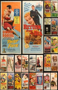 4h0593 LOT OF 24 MOSTLY FORMERLY FOLDED INSERTS 1940s-1960s great images from a variety of movies!