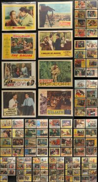 4h0179 LOT OF 127 INDIVIDUALLY BAGGED 1950S LOBBY CARDS 1950s a variety of movie scenes!