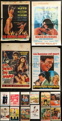 4h0776 LOT OF 20 FORMERLY FOLDED BELGIAN POSTERS 1950s-1970s a variety of great movie images!