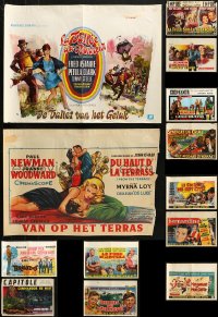 4h0783 LOT OF 17 FORMERLY FOLDED HORIZONTAL BELGIAN POSTERS 1950s-1960s a variety of great movie images!