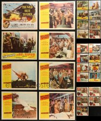 4h0225 LOT OF 29 WAR LOBBY CARDS 1950s a variety of incomplete sets from WWII movies!