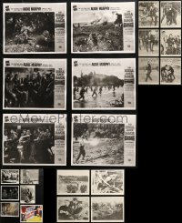 4h0269 LOT OF 22 REPRO 8X10 AND 10X13 PHOTOS FROM AUDIE MURPHY MOVIES 1980s great movie images!