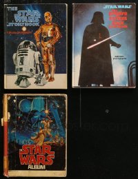 4h0950 LOT OF 3 STAR WARS HARDCOVER MOVIE BOOKS 1970s-1980s filled with great images & information!